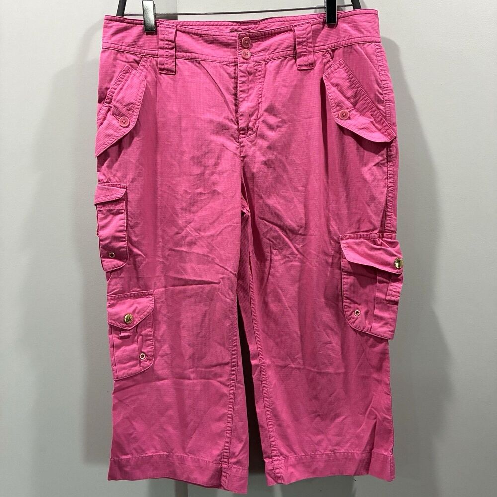 Lauren Ralph Lauren Pink Ripstop Cargo Capri Pants Utility Pocket 10P Gorpcore
